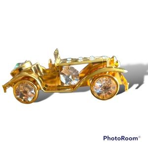 Crystal ROADSTER / CAR Vintage 24K Gold Plated Christmas Ornament